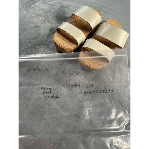 Korks Sandals Womens 9 M Tidal Slide Flats Double Strap Tan Leather Wedge Q42101 - Picture 16 of 16